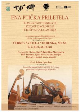 PLAKAT ZA KONCERT ENA PTIČKA PRILETELA